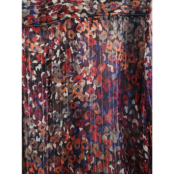 TOP/BLOUSE-CHICO'S-Multi Color-Silver Glimmer Pinstrip-Shirt Style-Chico's 1/SM - Picture 6 of 16